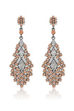 Sparkly Champagne Teardrop Party Drop Earrings with Rhinestones