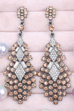 Sparkly Champagne Teardrop Party Drop Earrings with Rhinestones