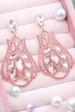 Sparkly Fuchsia Rhinestones Prom Drop Earrings