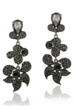 Sparkly Golden Flower Shaped Rhinestones Prom Drop Earrings