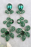 Sparkly Golden Flower Shaped Rhinestones Prom Drop Earrings