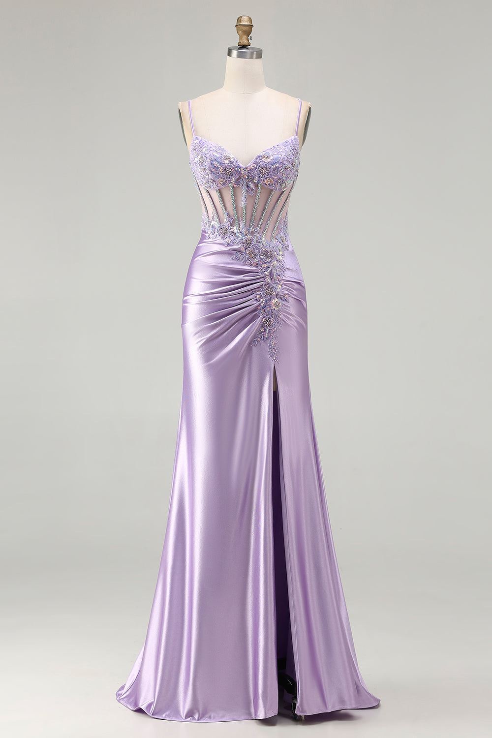 light purple ruched dress Sun-imperial