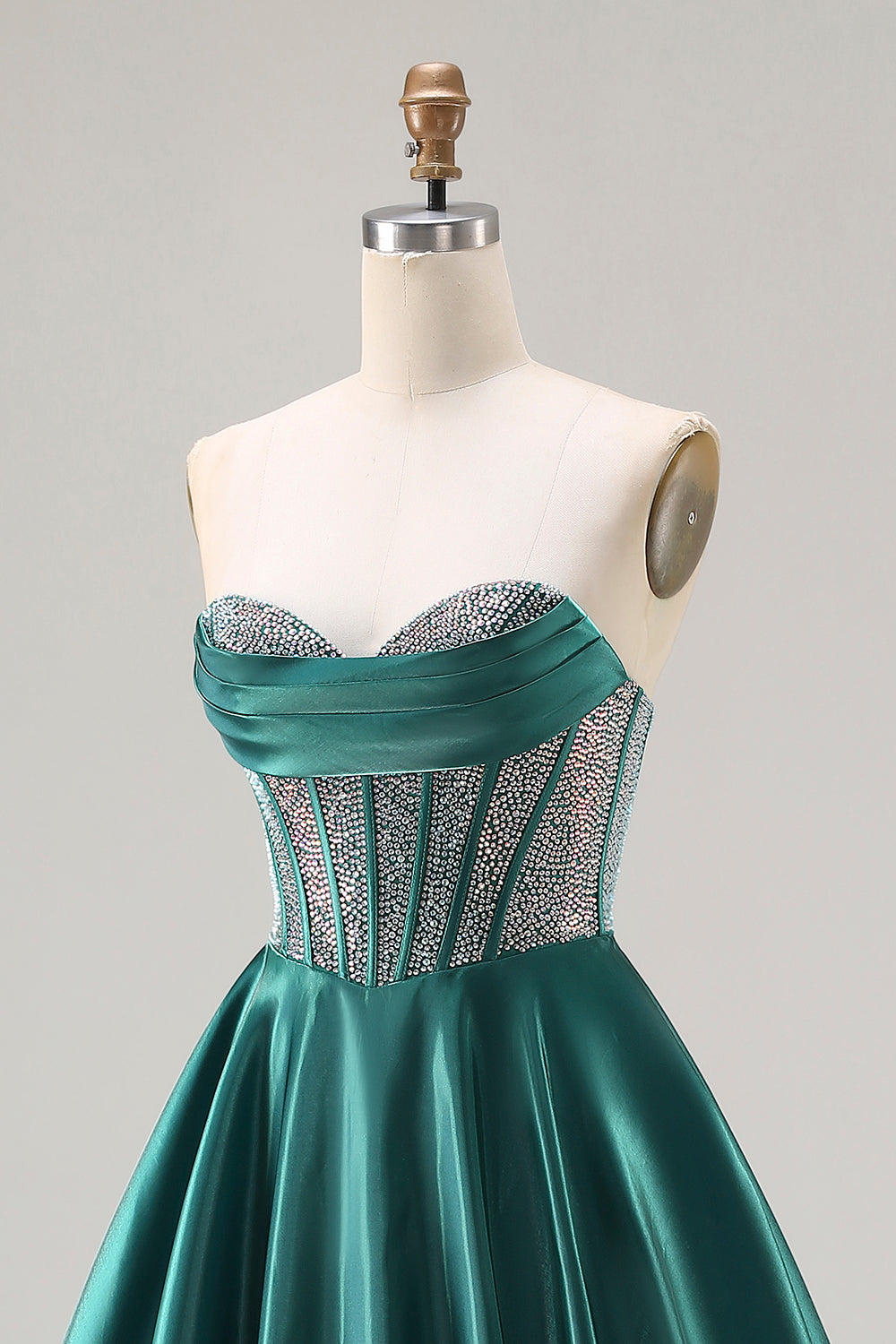 Zapaka Women Dark Green Long Prom Dress with Beading Princess Sweetheart Corset Satin Formal Dress, Dark Green / US22W Zapaka Women Dark Green Long Prom Dress with Beading Princess Sweetheart Corset Satin Formal Dress, Dark Green / US22W
