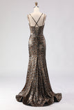 Khaki Leopard Mermaid Corset Long Prom Dress with Lace Up Back