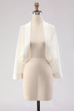 White Open Front Short Chiffon Shawl Wraps