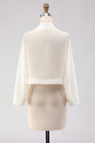White Open Front Short Chiffon Shawl Wraps