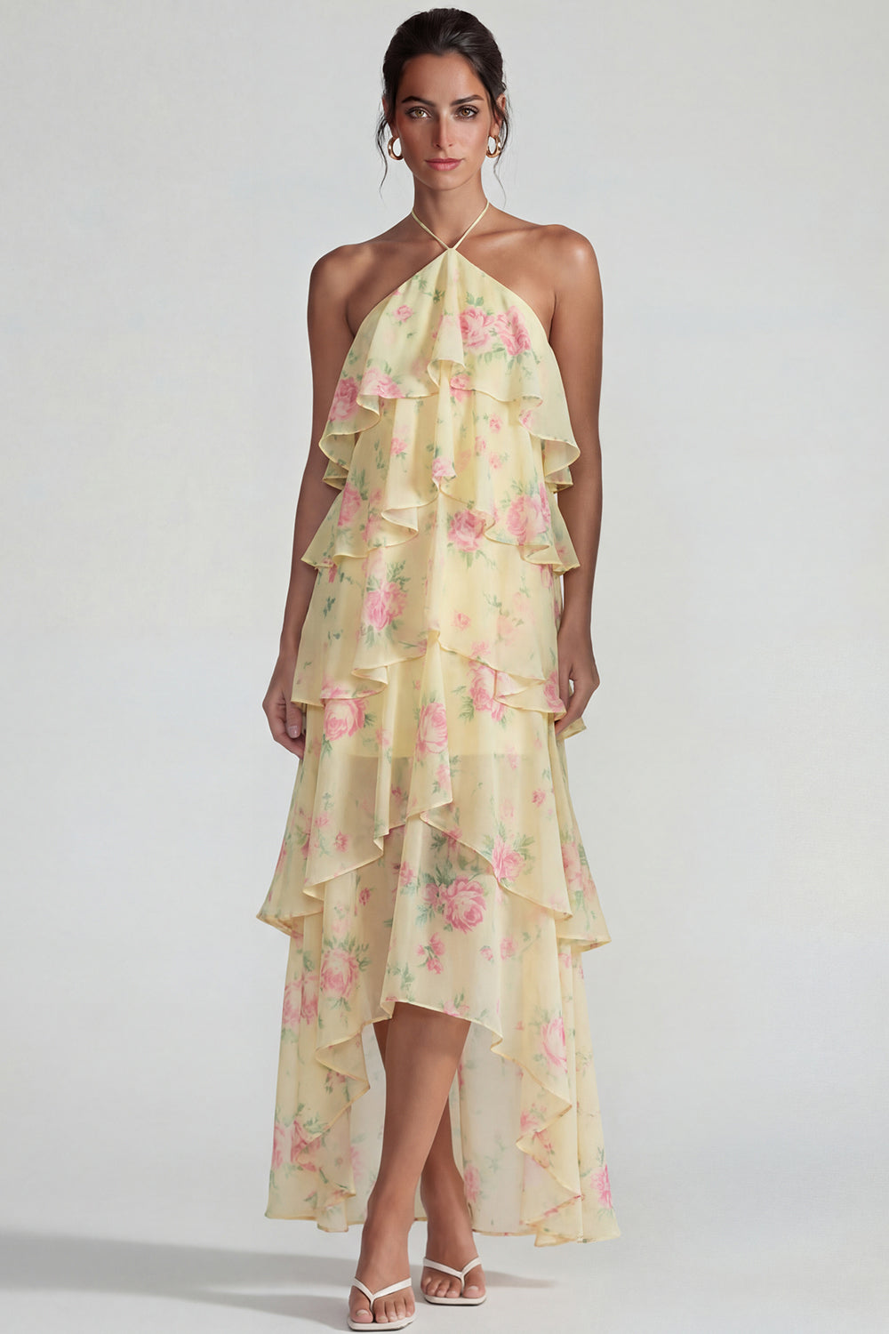 chiffon a line midi dress Rihoas Flowy A-Line Slip Midi Dress