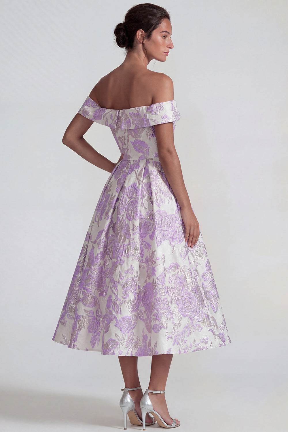knee length dresses for ladies Best Days Ahead Lavender Purple Ditsy Floral Midi Dress – Shop the Mint main image 1