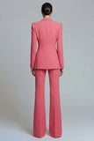 Coral Peak Lapel 2 Piece Slim Fit Double Breasted Prom Suits