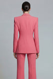 Coral Peak Lapel 2 Piece Slim Fit Double Breasted Prom Suits