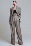 Grey Peak Lapel 2 Piece Double Breasted Work Suits