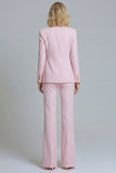 2 Piece Pink Peak Lapel Double Breasted Slim Fit Prom Suits