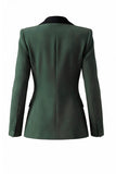 Dark Green Slim Fit 2 Piece Peak Lapel Single Breasted Prom Suits