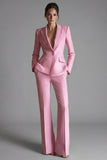 Blue Peak Lapel 2-piece One Button Women's Work Suits