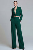 Burgundy Peak Lapel One Button 2-piece Women's Work Suits