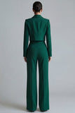 Burgundy Peak Lapel One Button 2-piece Women's Work Suits