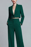 Burgundy Peak Lapel One Button 2-piece Women's Work Suits