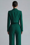 Burgundy Peak Lapel One Button 2-piece Women's Work Suits
