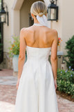White A Line Lace Halter Midi Wedding Dress