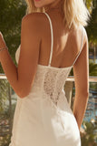 Ivory Spaghetti Straps Lace Bodycon Wedding Dress