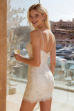 Lace Ivory Spaghetti Straps Bodycon Wedding Dress