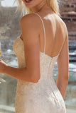 Lace Ivory Spaghetti Straps Bodycon Wedding Dress