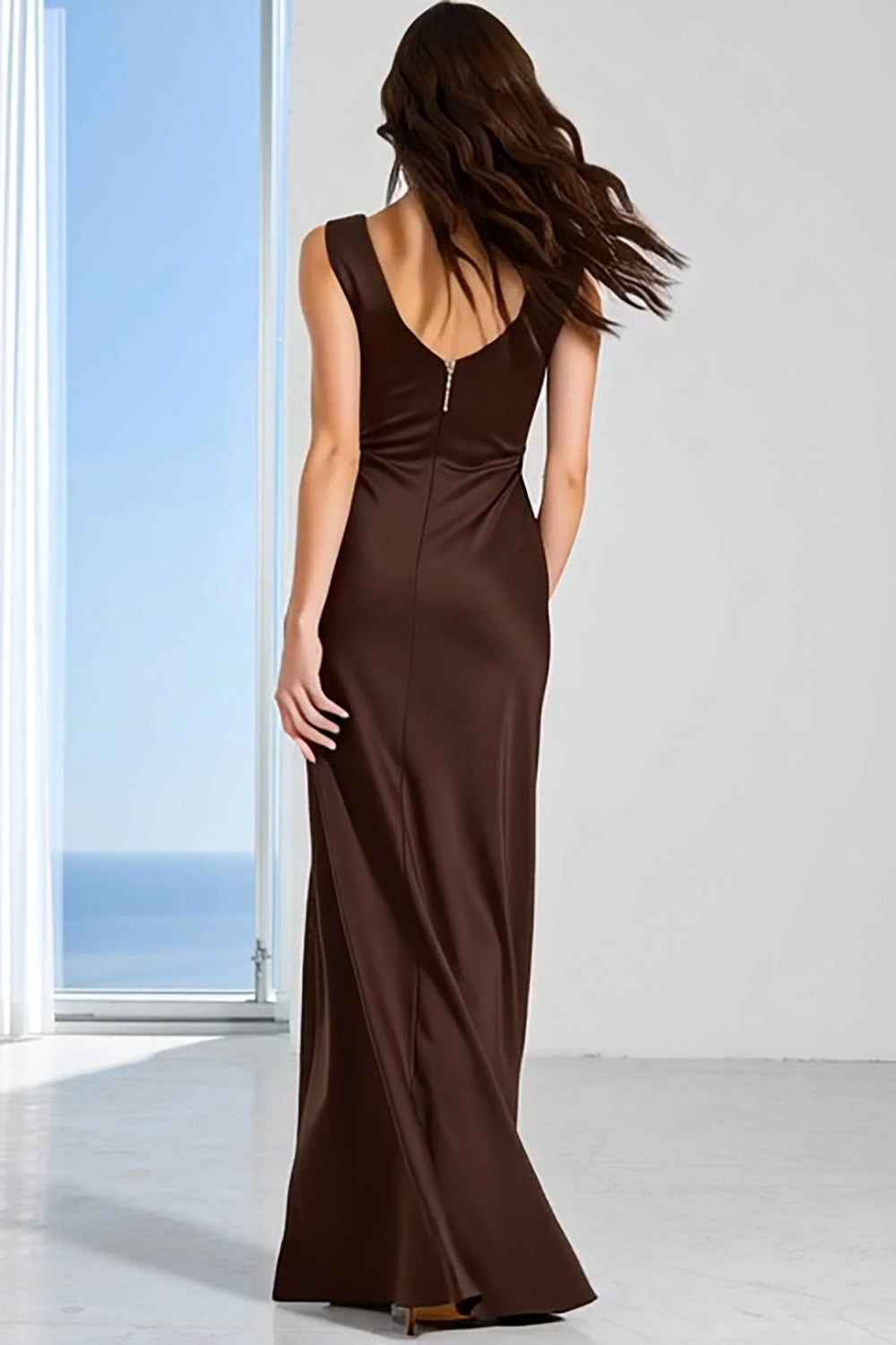 coffee brown bridesmaid dresses Satin Bridesmaid Dress Prom Dress Brown XXL Dillon Espresso by Grace Loves Lace