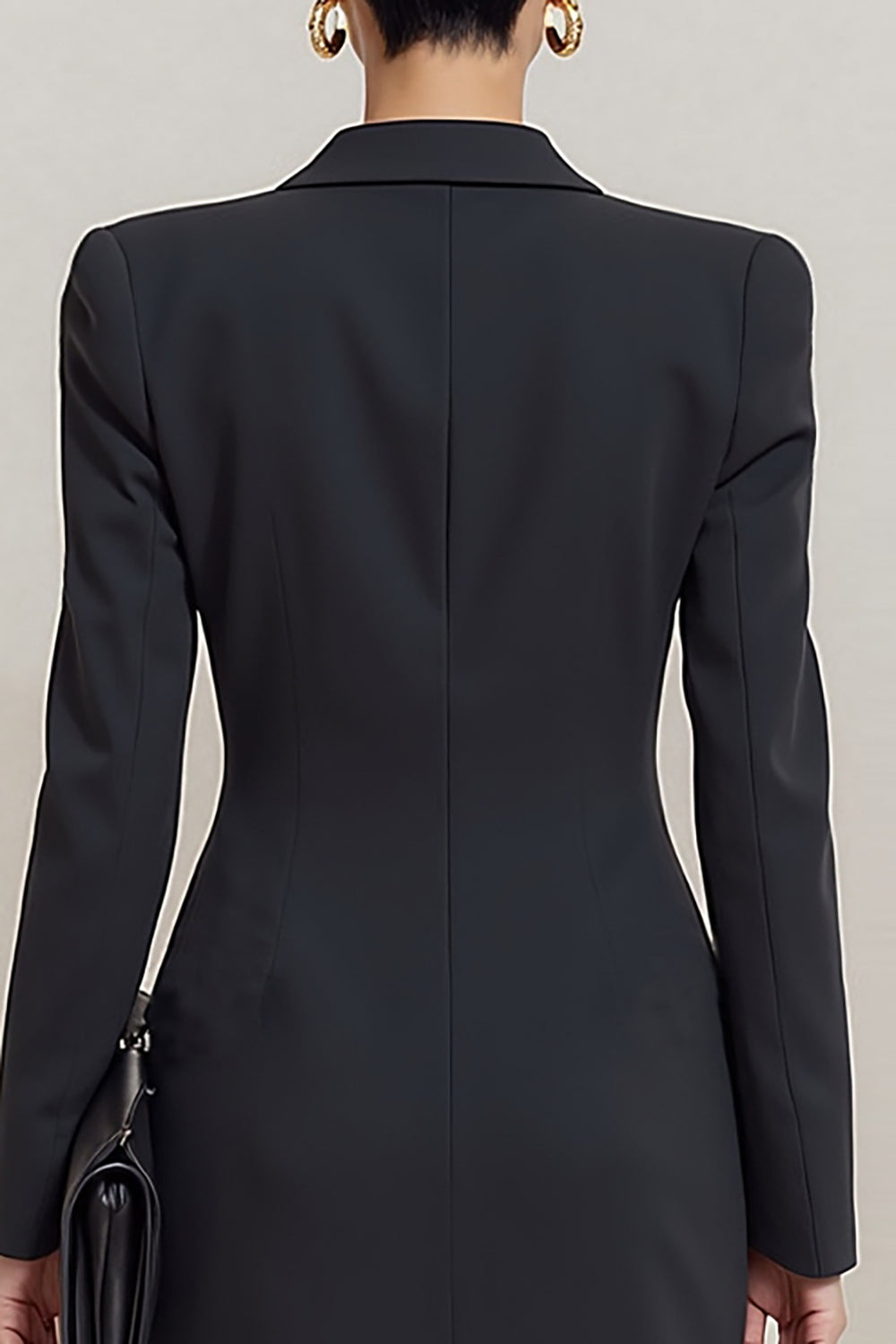 ZAPAKA Women Black Bodycon Mini Work Dress Peak Lapel Double Breasted Business Dress, Black / US26W ZAPAKA Women Black Bodycon Mini Work Dress Peak Lapel Double Breasted Business Dress, Black / US26W