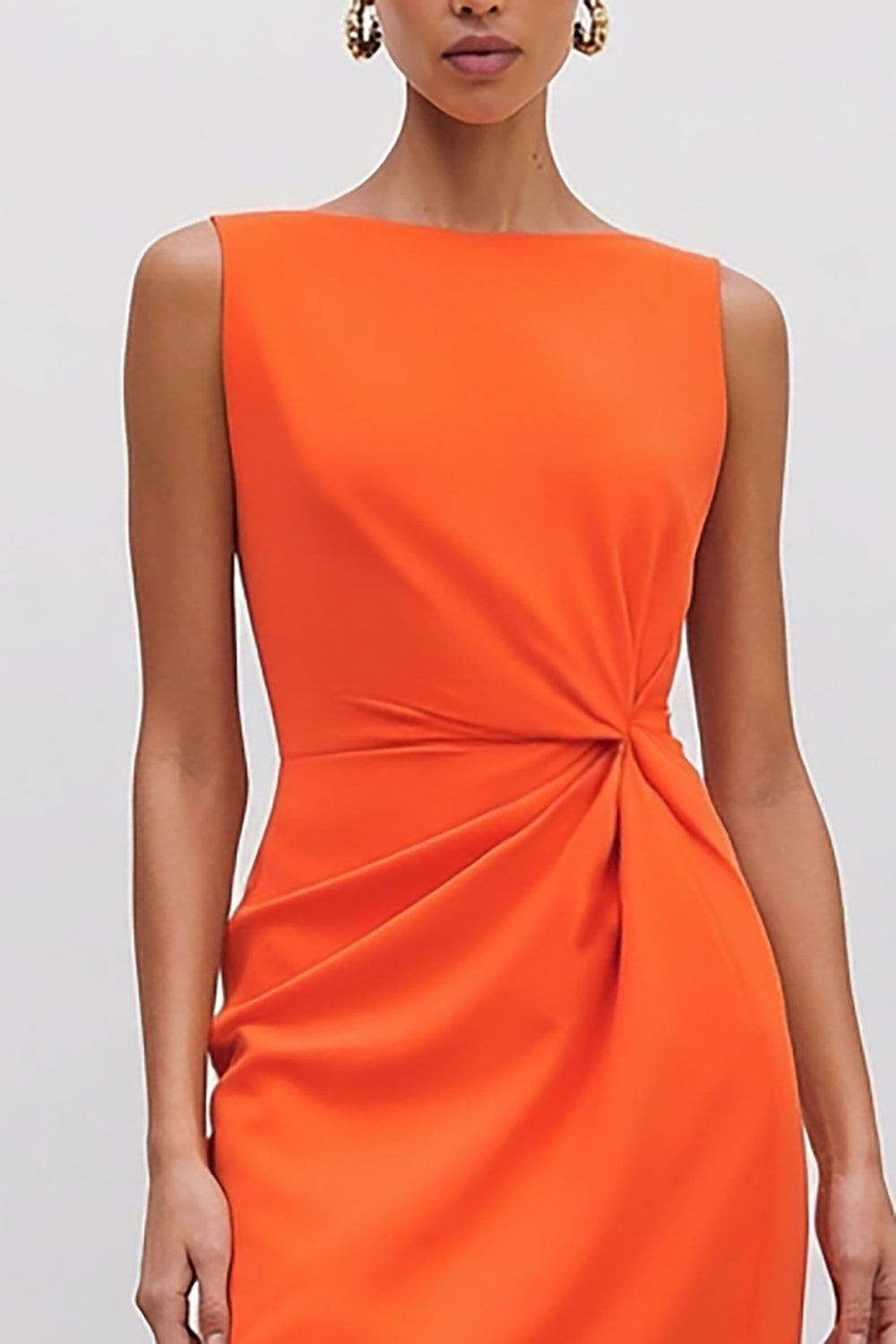 orange satin ruched dress rusty orange dress Mermaid Burnt Orange Satin Ruched Bridesmaid Dresses Lisposa