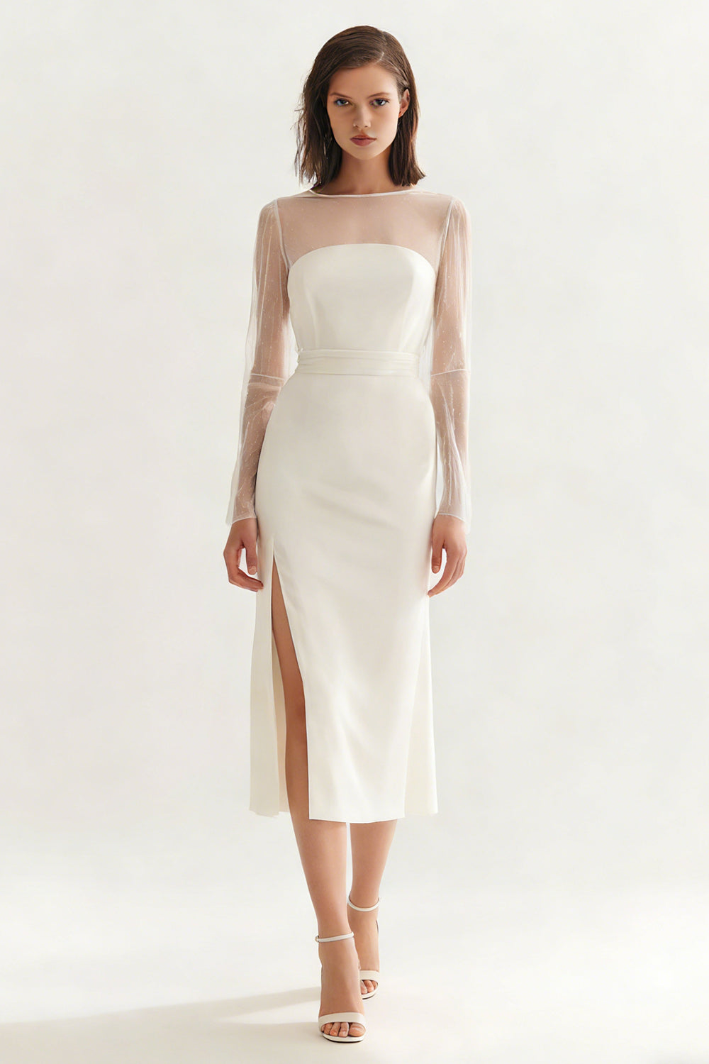 ivory bodycon midi dress Ivory Asymmetrical Bodycon Midi Dress