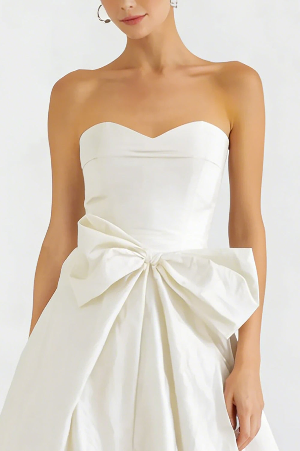 ZAPAKA Women Strapless A Line Little White Dress Bowkont Satin Bachelorette Dress, White / US14 ZAPAKA Women Strapless A Line Little White Dress Bowkont Satin Bachelorette Dress, White / US14