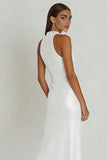 Sparkly Sequins Bateau Sheath Little White Dress