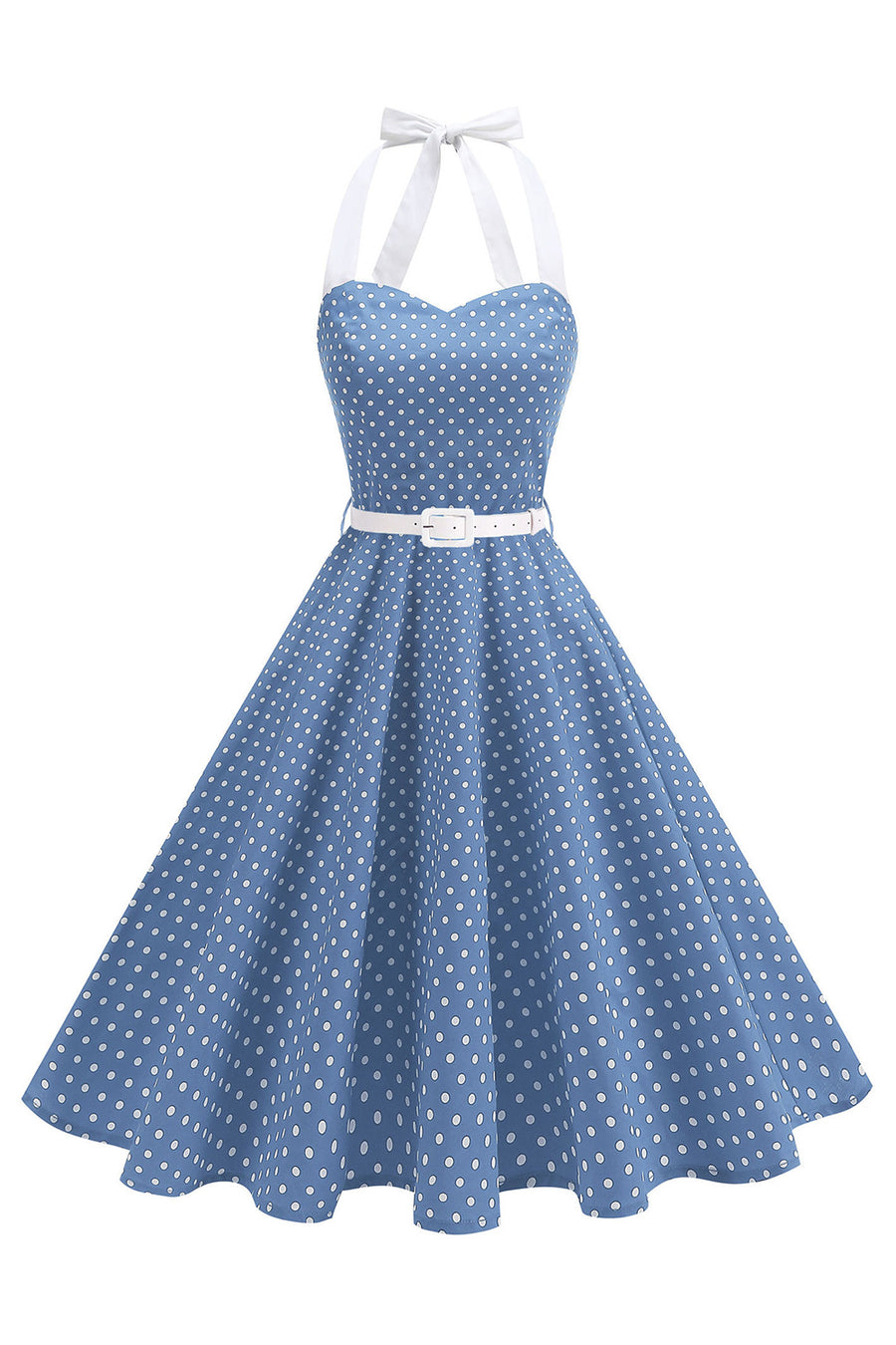 green emerald velvet dress Light Blue Square Neck Vintage Summer Swing Dress main image 0