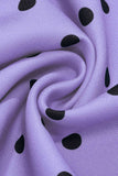 Blue A Line Polka Dots Shawl Lapel 1950s Dress