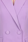3-Piece Purple Peak Lapel Double Breasted Women Prom Suits