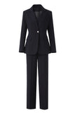 3-Piece Black One Button Women's Prom Suits