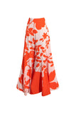 Orange Spaghetti Straps Ruffled 2 Piece Swimwear with Beach Dress