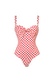 Blue Heart-Patterned 2 Piece Spaghetti Straps Swimsuit with Cover Up