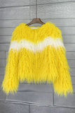 Shearling Faux Fur Coat Orange Thickened Women Coat