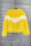 Shearling Faux Fur Coat Orange Thickened Women Coat