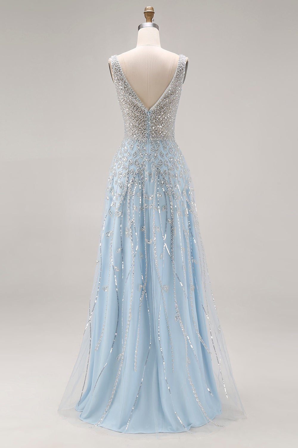 light blue dress with sparkles elegant WEDTREND Women Sparkly Prom Dress Light Blue A Line Sweetheart Long Evening Party Dress Sequins Please refer to our size chart to choose your size ZAPAKA Women Sparkly Light Blue