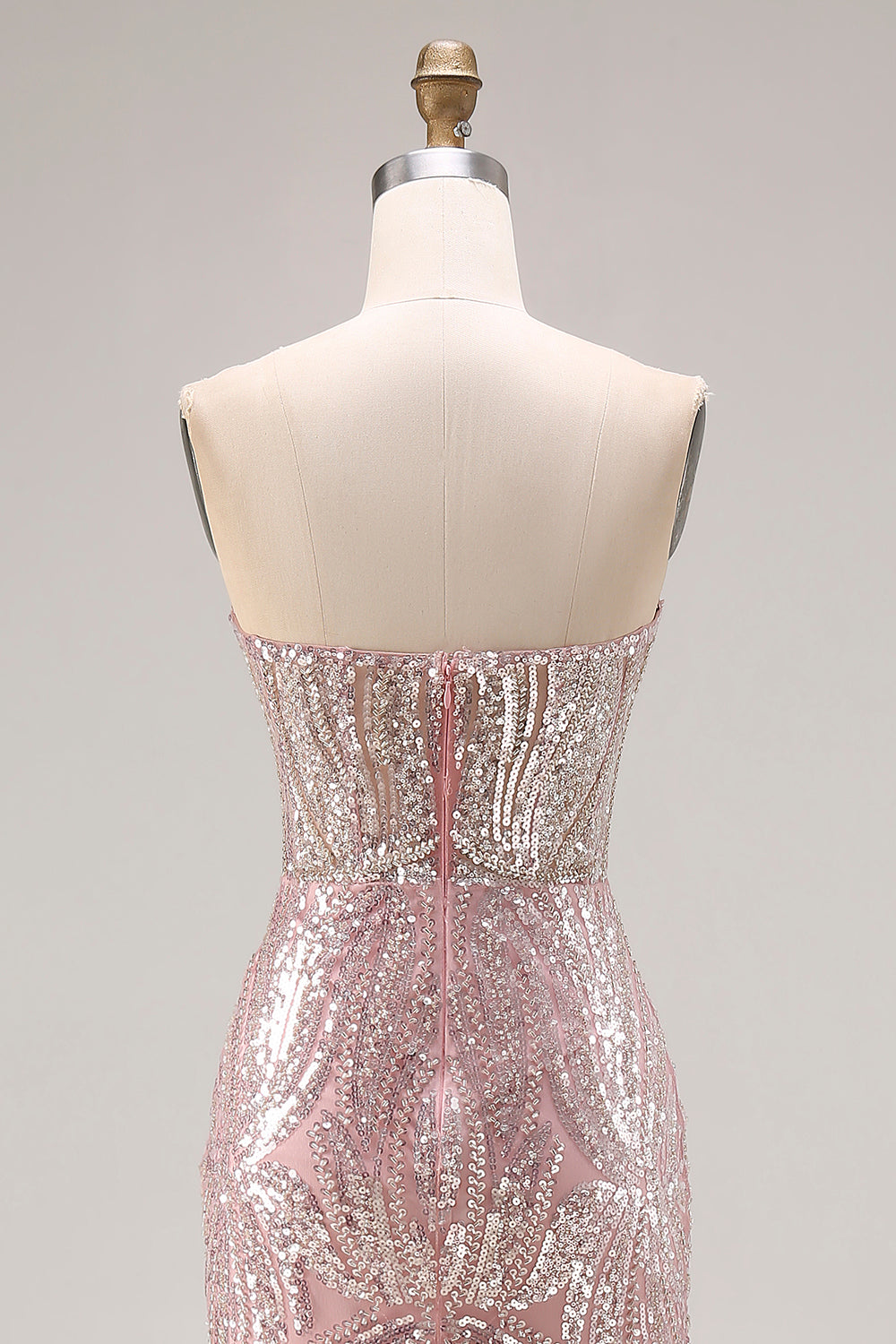 light pink dress sparkly Ashley Lauren 11112 Size 2 Pink Prom Dress Sequin Mermaid