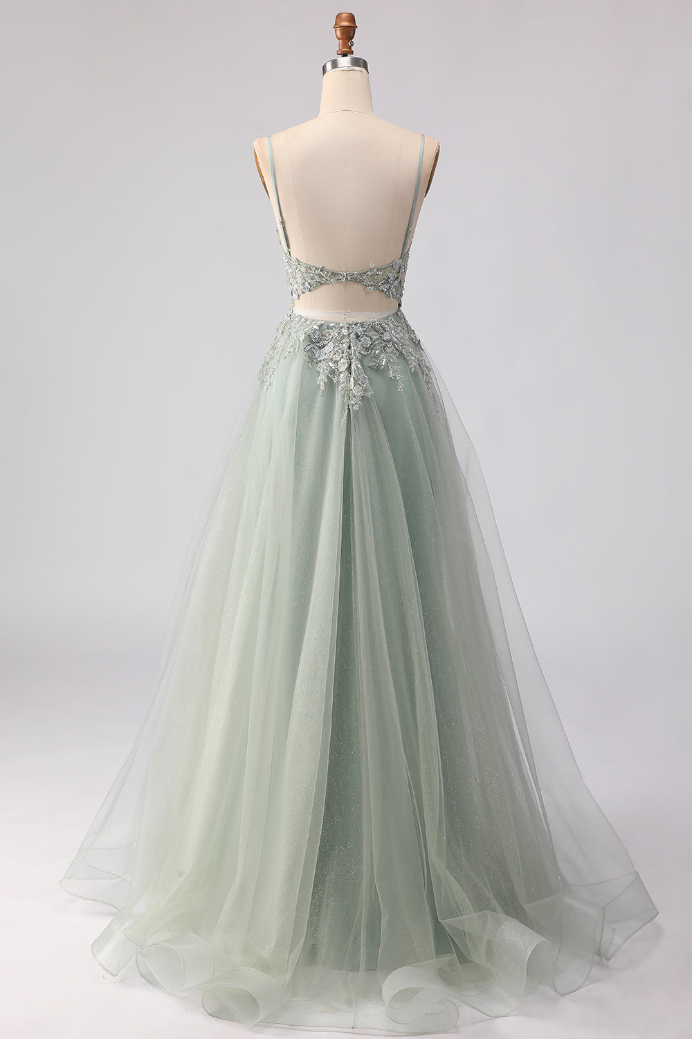 sage green tulle prom dress Prom Dress Style #32146