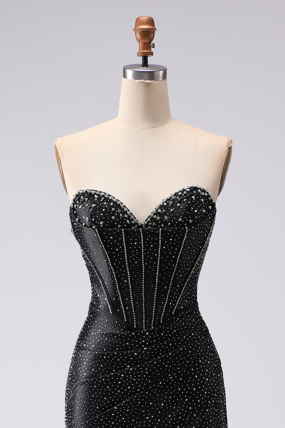ZAPAKA Women Sparkly Black Long Prom Dress with Slit Mermaid Beaded Sweetheart Corset Evening Dress ZAPAKA Women Sparkly Black Long Prom Dress with Slit Mermaid Beaded Sweetheart Corset Evening Dress