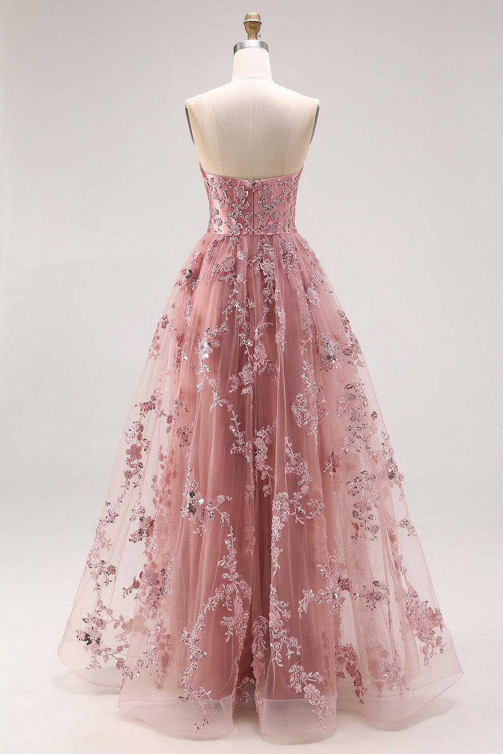 ZAPAKA Women Dusty Rose Strapless Long Prom Dress with Slit A-Line Beaded Sequins Embroidered Tulle Evening Party Dress, Dusty Rose / US18W ZAPAKA Women Dusty Rose Strapless Long Prom Dress with Slit A-Line Beaded Sequins Embroidered Tulle Evening Party Dress, Dusty Rose / US18W