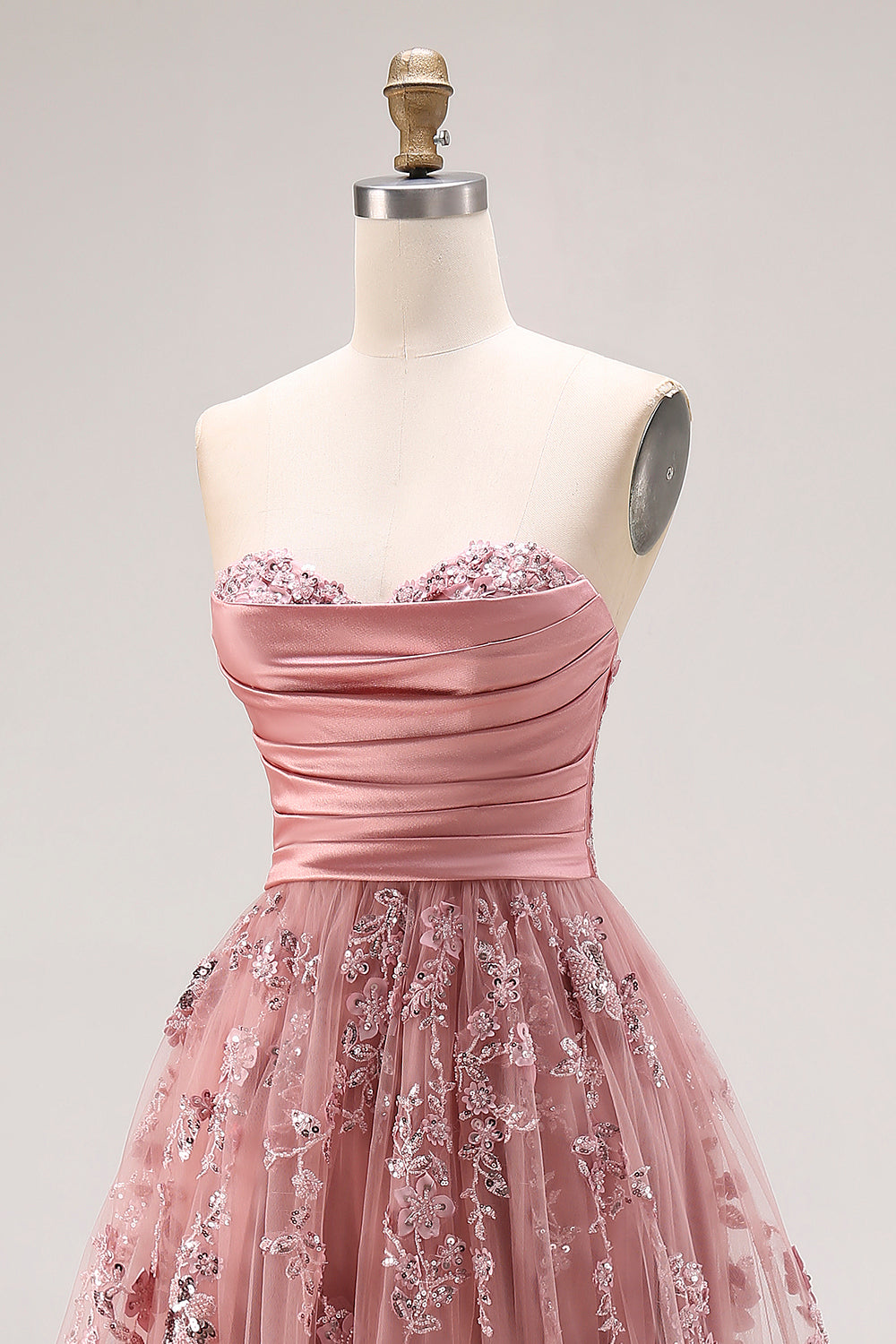 ZAPAKA Women Dusty Rose Strapless Long Prom Dress with Slit A-Line Beaded Sequins Embroidered Tulle Evening Party Dress, Dusty Rose / US18W ZAPAKA Women Dusty Rose Strapless Long Prom Dress with Slit A-Line Beaded Sequins Embroidered Tulle Evening Party Dress, Dusty Rose / US18W