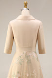 Printed Sage Green A Line Mother of the Bride Dress with Bow