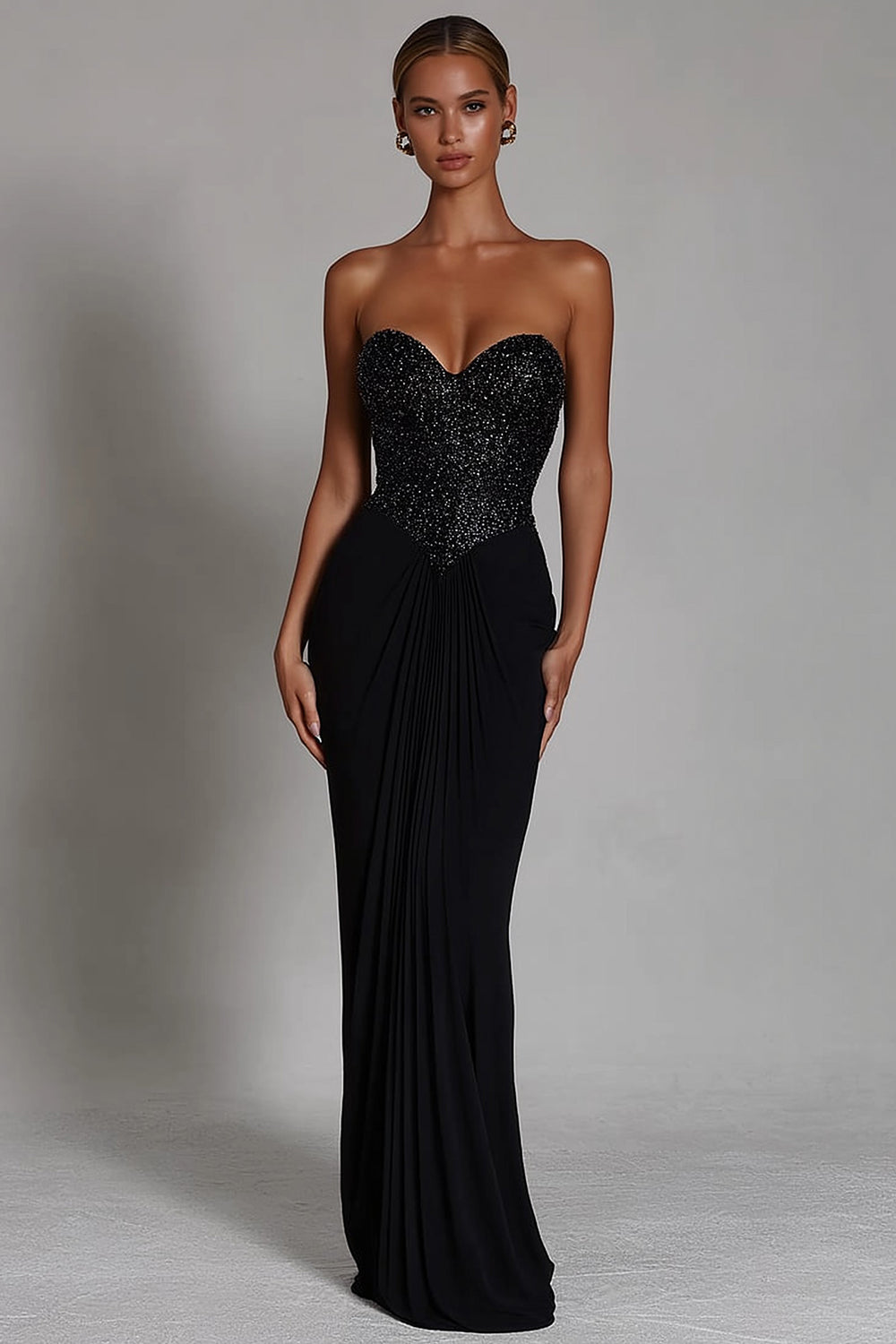 black maxi dress with rhinestones Sparks Will Fly Black Open Back Rhinestone Maxi Dress