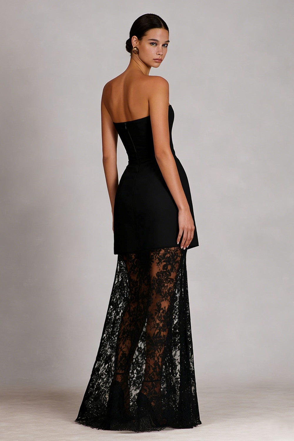 ZAPAKA Women Black Long Wedding Guest Dress with Lace A-Line Strapless Formal Dress, Black / US22W ZAPAKA Women Black Long Wedding Guest Dress with Lace A-Line Strapless Formal Dress, Black / US22W