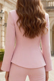Light Pink 2 Piece Slim Fit Lapel Women's Business Suits